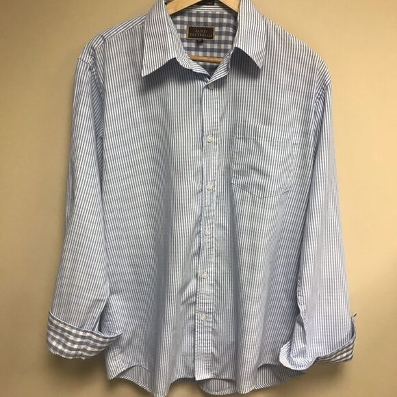👠James Tattersall men’s button down shirt with contrasting cuffs Large - Picture 1 of 7